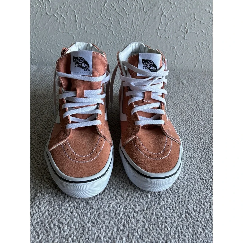 Vans Sk8-Hi Reissue Side Zip Kids Size 3 Sun Baked Orange High Top